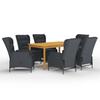 VidaXL Garden Dining Set, 7 Pcs Dark Grey