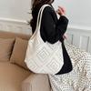 Fabric Hollow Out Large Capacity Shoulder Bags Contrast Color Women's Bags Commuting Versatile Crossbody Bags