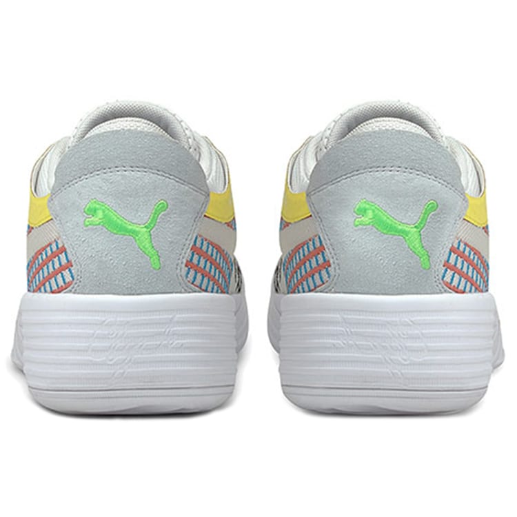 PUMA Clyde All Pro Cushioning Slip Resistant Lightweight Low top Basketball Shoes Unisex Khaki Yellow Orange 194039-01