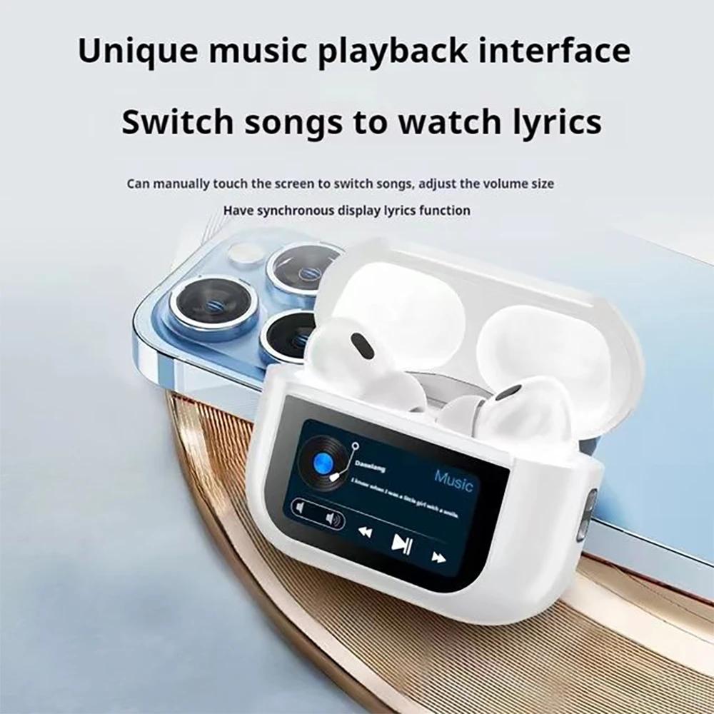 A9 Pro In Ear Wireless Earphones Bluetooth 5.4 LED Display Gaming Headset Sport Headphones Active Noise Reduction HIFI Sound Low Latency Earbuds