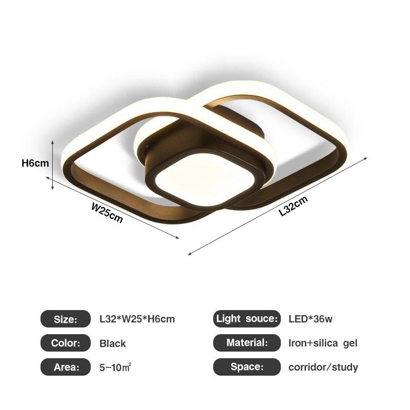 

Светодиодные потолочные светильники для помещений с дистанционным управлением для балкона, коридора, скандинавские черно-белые светодиодные потолочные светильники для спальни, столовой Warm White