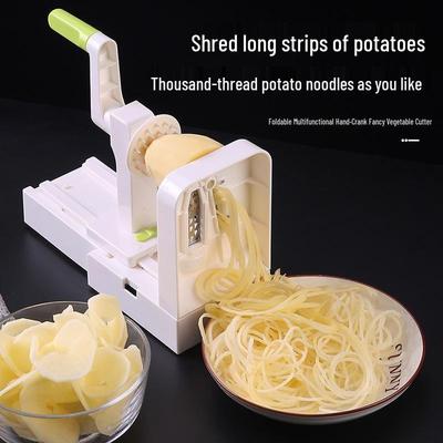 Machine à pomme de terre en soie: Coupe-légumes et râpe à manivelle