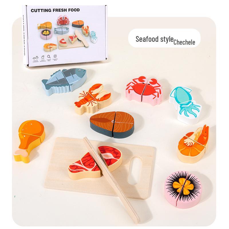 Wooden Velcro Cutting Fruits & Vegetables Play Set for Early Childhood Education