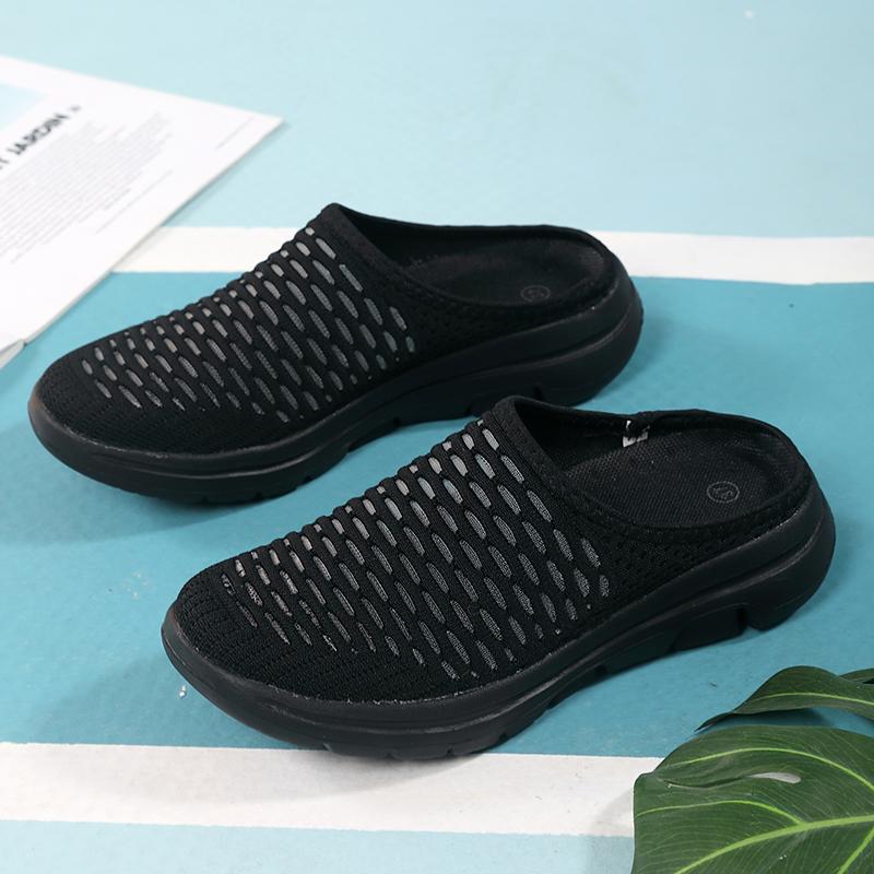 Fashion Shoe for Women New Hollowed Out Lazy Half Slippers Summer Mesh Comfortable Casual Soft Sole Breathable Women's Hiking Slippers