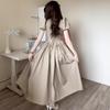 2025 Summer Women's Hepburn Style Waist-Hugging Short-Sleeve Dress