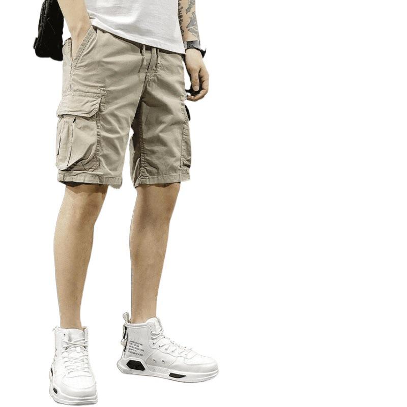 Herren Sommer 2024 Lässige Cargo-Shorts: Trendige, Mehrfach-Taschen, Leichte, Mittellange Kordelzughose