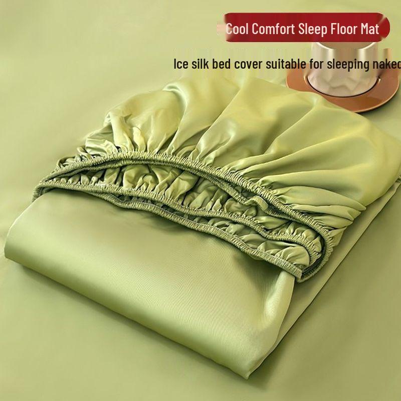 Ice Silk Summer Bed Set: Cool Mat, Mattress Cover & Anti-slip Protector