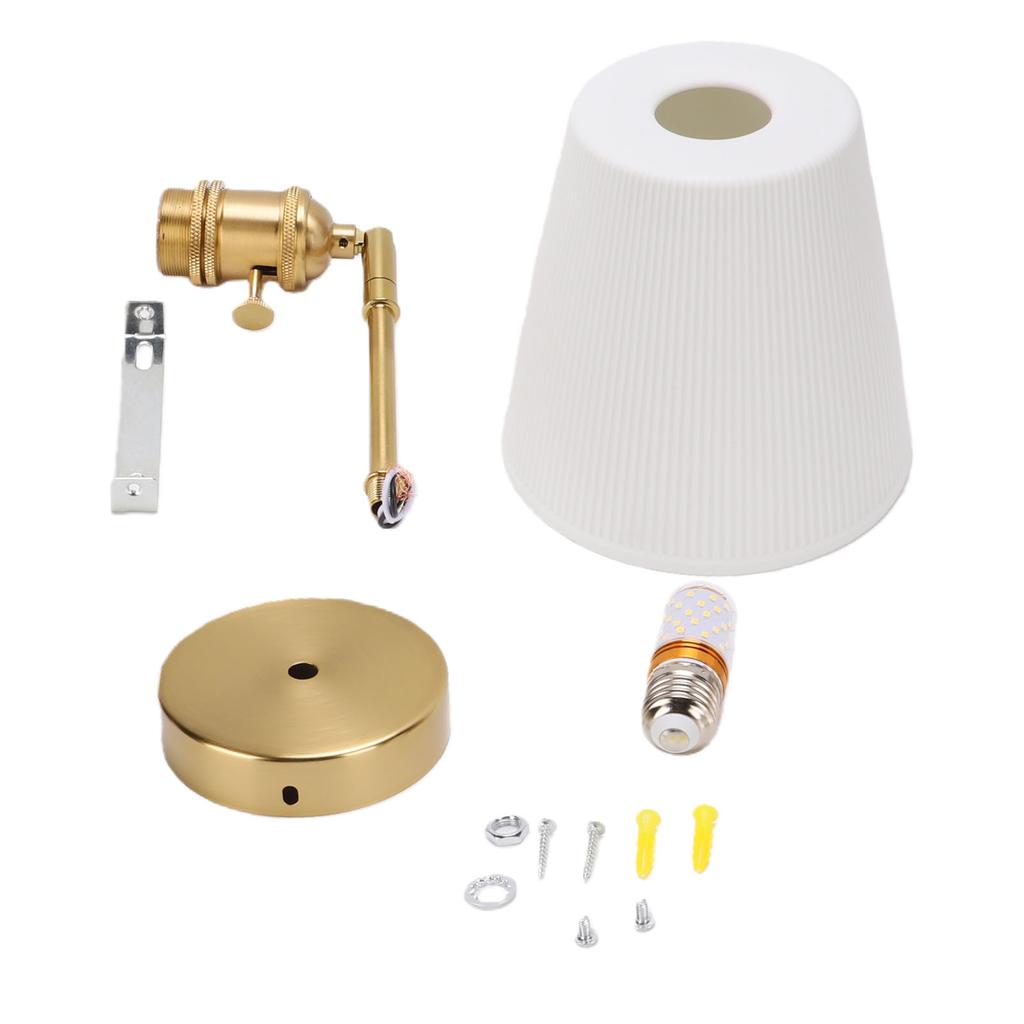 Wall Sconce Modern Gold Brass Wall Mounted Lamp with Ceramic Lampshade for Bathroom Bedroom Kitchen Living Room