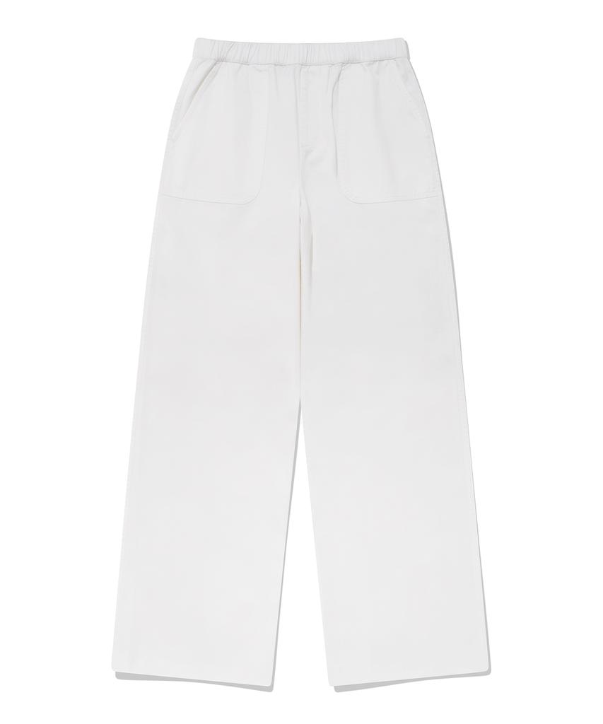 COVERNAT WOMAN Easy Elastic Cotton Pants White