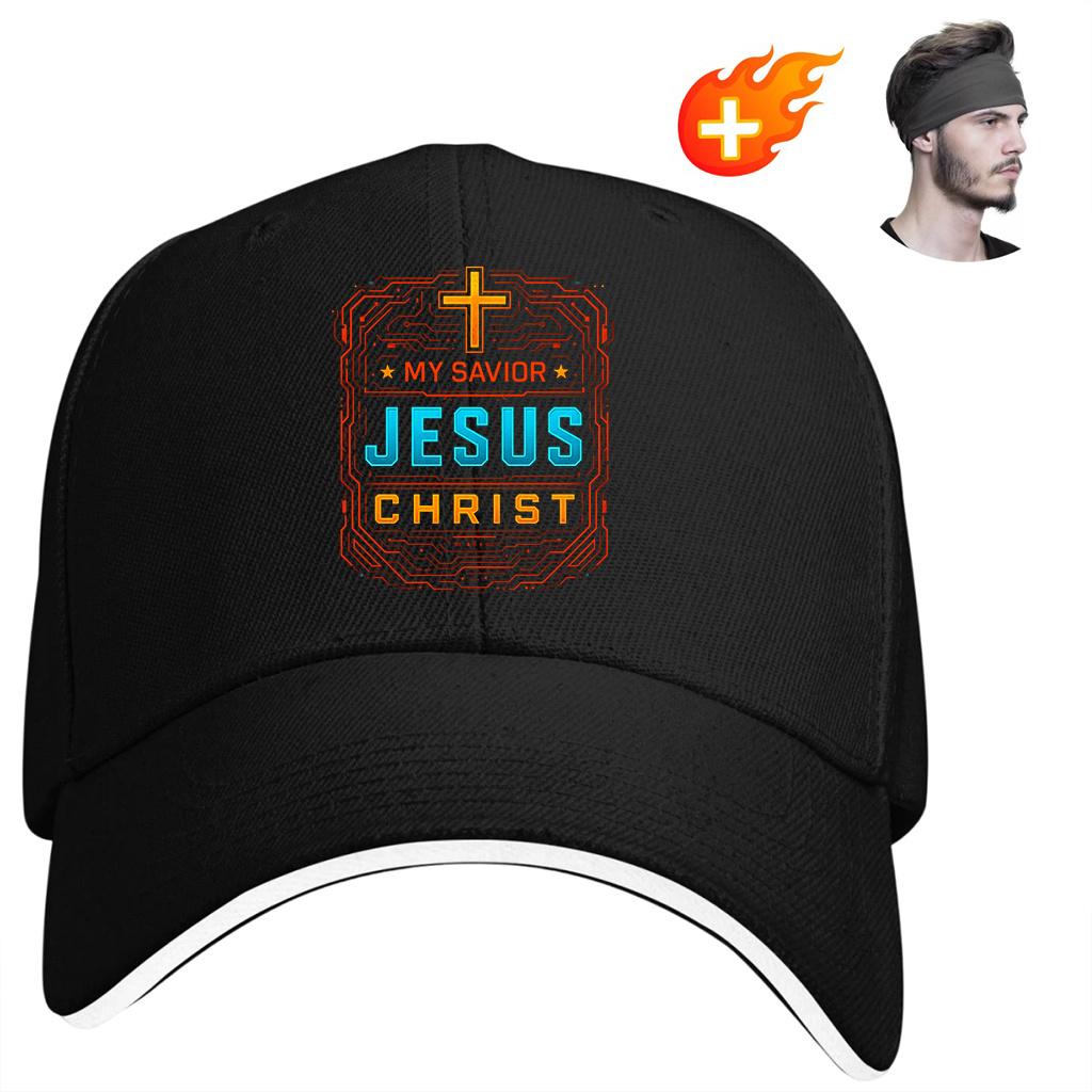 Jesus Christ My Savior Graphic Print Baseball Cap Vintage Adjustable Cotton Dad Hat Casual