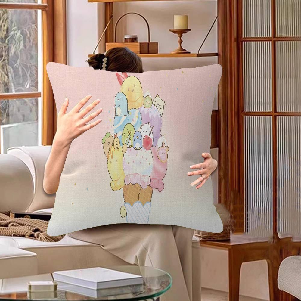 Cartoon S-Sumikko Cute G-Gurashis Pillow Cover Sofa Cushion Cover Home Room Decoration Children Gift