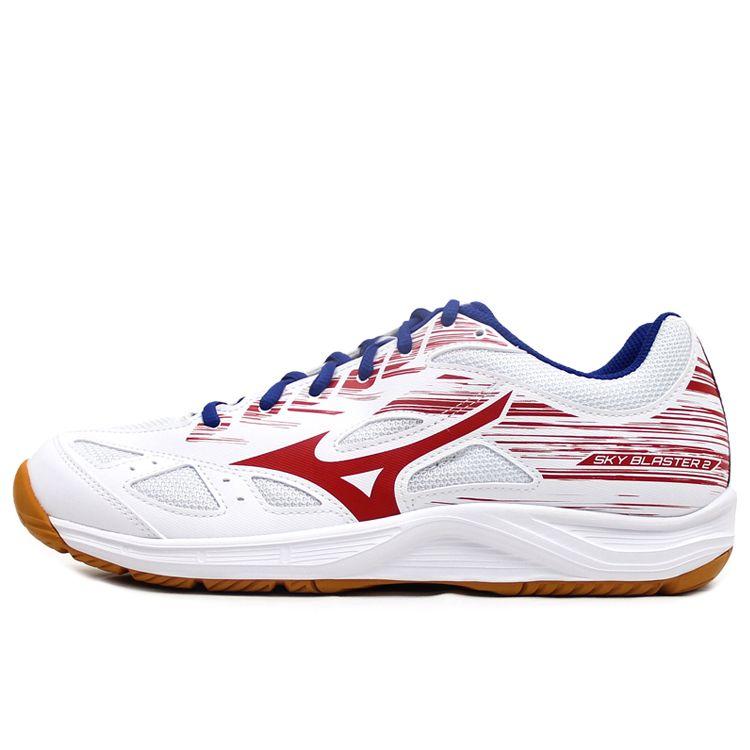 Mizuno Sky Blaster II Unisex White Red Blue Badminton Shoes 71GA204503 40