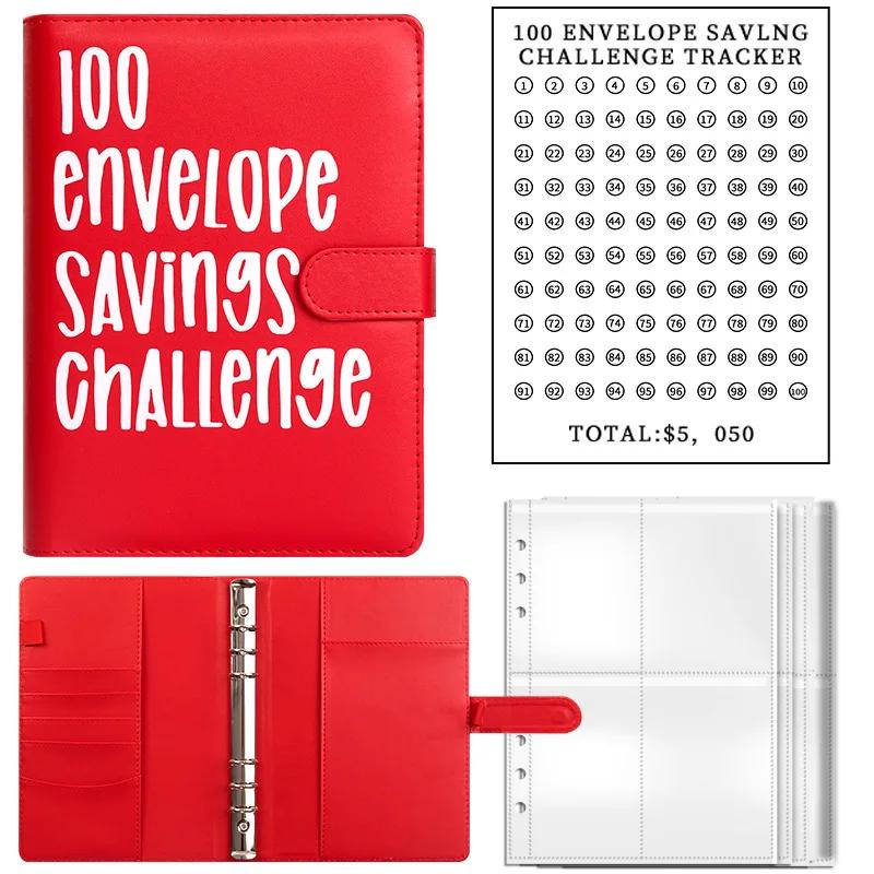 100 Envelope Challenge Binder Save Savings Challenges Loose-Leaf Binder Budget Binder With Cash Envelopes Money Organizer System