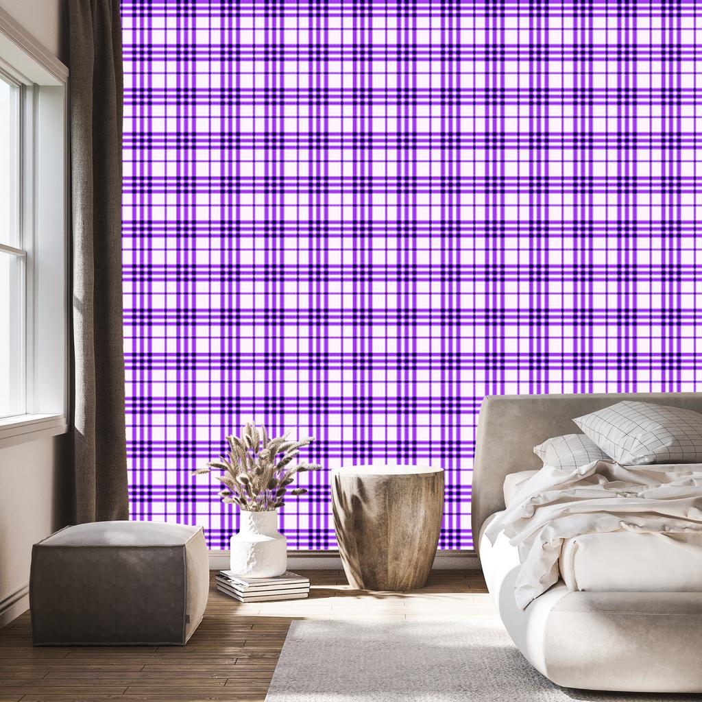 Purple Lavender, Purple and White Checkered Wallpaper 50x1000