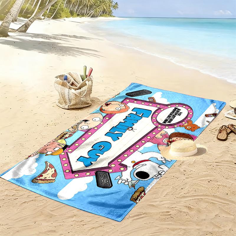 Family Guy Print Beach Towel, Large Soft Quick Dry Towel for Beach Camping Swimming