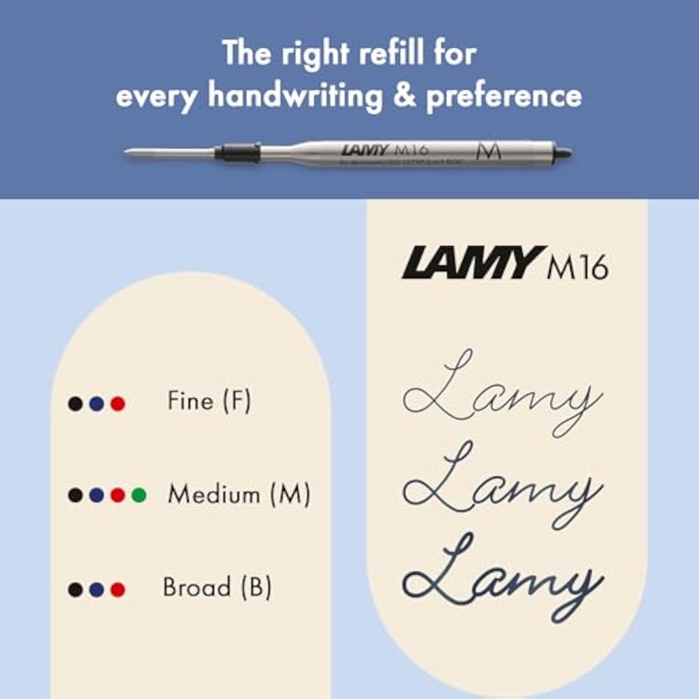 Lamy noto blue-silver ballpoint pen - simple ballpoint pen with plastic triangle body - clip is b...