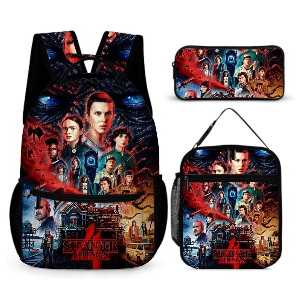 Stranger Things 5 Student School Bag 16 Inch Sticker Bag Backpack Stranger Things5 Large Capacity Student Shoulders