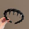 Sense Black Beaded Non-Slip Headband with Teeth - Elegant Women's Hair Accessory