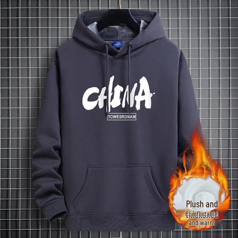 Men's Thickened Velvet Hoodie - Heavyweight Autumn/Winter Style, Warm Youth Trend, Couple Jacket