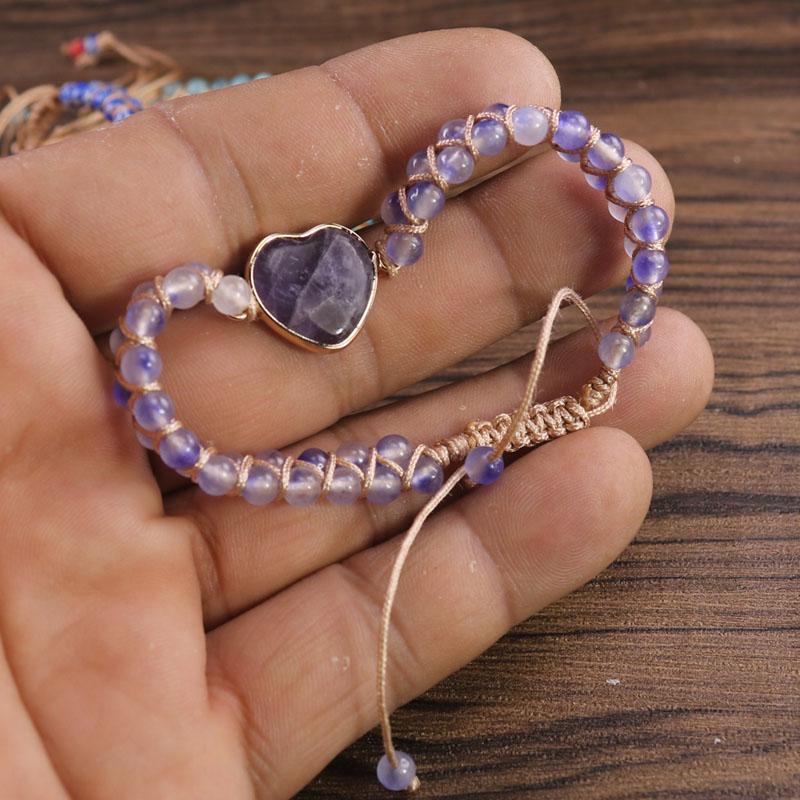 Genuine Amazonite Beaded Handmade Healing Reiki Chakra Boho Women Bracelet Gifts
