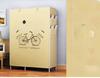 Simple Non-Woven Dustproof Folding Wardrobe with Steel Frame and Hanger