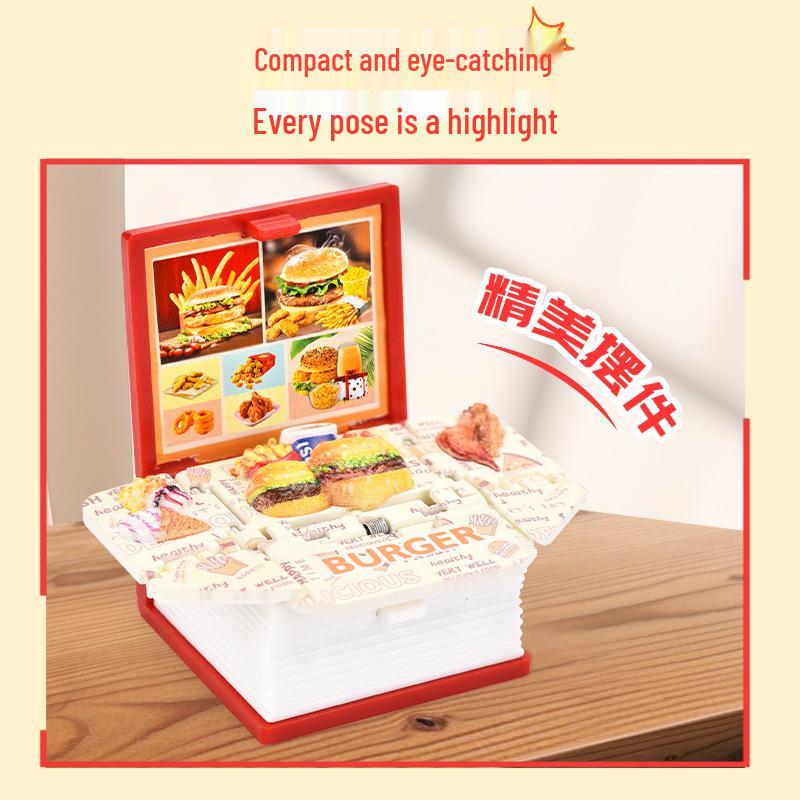 Mini Hamburger 3D Pop-up Book Keychain: Trendy Pendant & Creative Decompression Toy.
