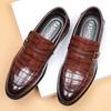 Leather Shoes Men's Business Dress Casual Shoes Crocodile Pattern Men's Pedal British Pointed Casual Large Size Shoes