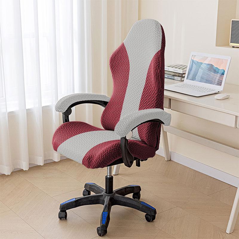Spliced Color E-Sports Gaming Chair Covers Office Computer Chair Swivel Chair Dust-Proof Protective Cover with Armrest Cover