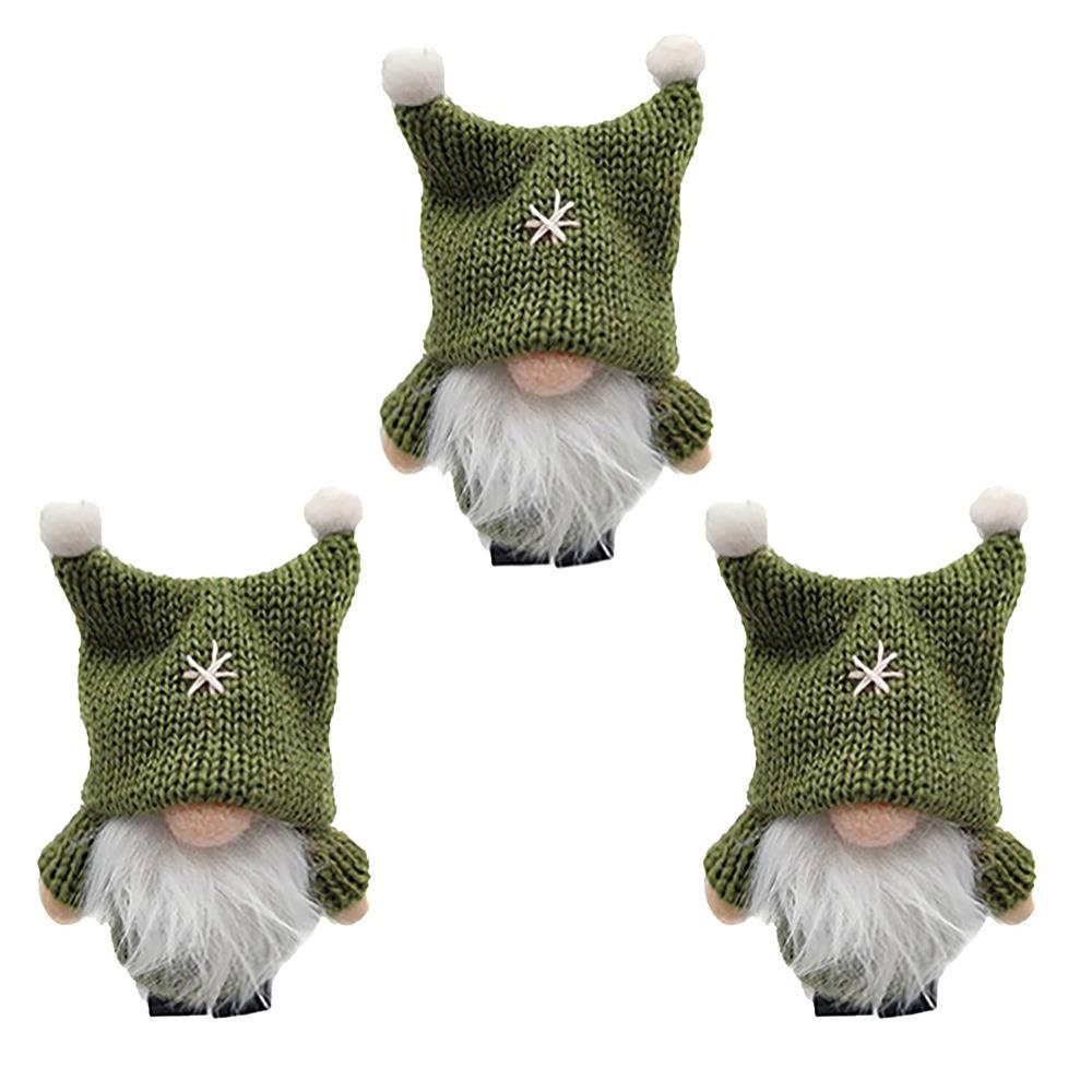 3 Pcs Mini Christmas Gnome Pendant Soft Elf Gnome Figurine Faceless Rudolph Pendant  Home Decor