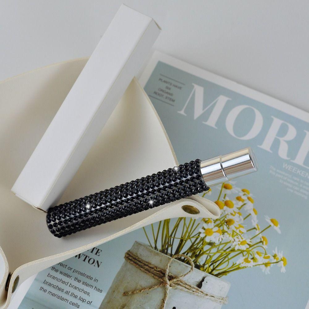 

Пляшка-спрей, інкрустована діамантами, 6 кольорів, багаторазовий розпилювач, портативна пляшечка для парфумів, для подорожей чорний