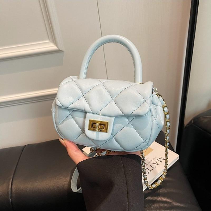 Rhombus chain bag women's new summer niche design messenger bag portable small square bag