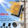 Painel Solar 10W/20W 5V Carregador de Células Solares para Exterior USB/Tipo-C Painéis Solares Carregador de Células Solares à Prova d'Água para Câmera de Segurança