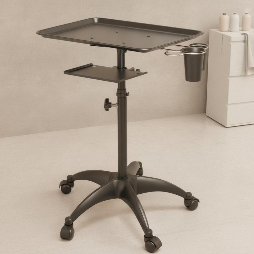 Hair Salon Trolley 2-Tier Tray Cart Easy to Clean for Hairdressers