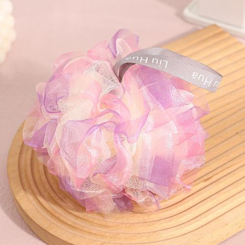 Dreamy Dazzling Color Bathing Flower Foaming Sponge Bubble Wisp Body Exfoliating Shower Flowers Mesh Ball Body Wash Skin Cleaner