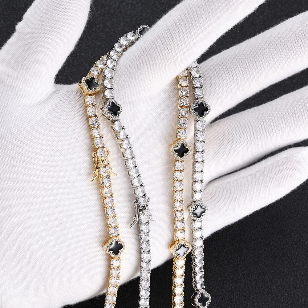 NY Fashion Design Dainty Tennis Chain Gold/Silver Plated Zircon Bracelet Luxury Hip Hop Jewelry for Men Women party Gift