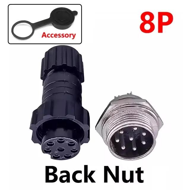 5/20Sets GX16 Aviation Connector M16 Waterproof Back Nut Docking Male&Female Plug And Socket 2/3/4pin 5pin 6pin 7pin 8pin 9pin