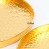 European-Style Round Fruit Plate,Hammer Texture Patterned Metal Cake Tray,Tea Dessert Home Living Room Snack Plate Decoration