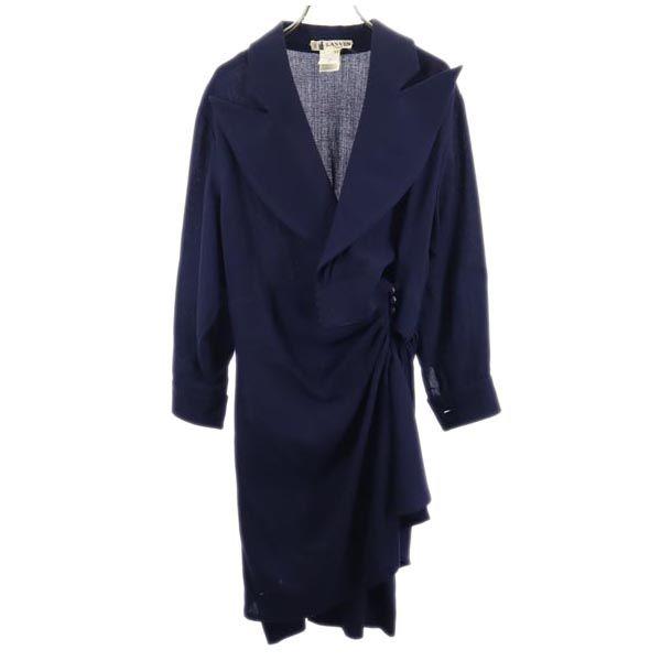 

LANVIN Шерстяная смесь Сделано во Франции С длинным рукавом цельное 36 Темно-синий Женский Б/У