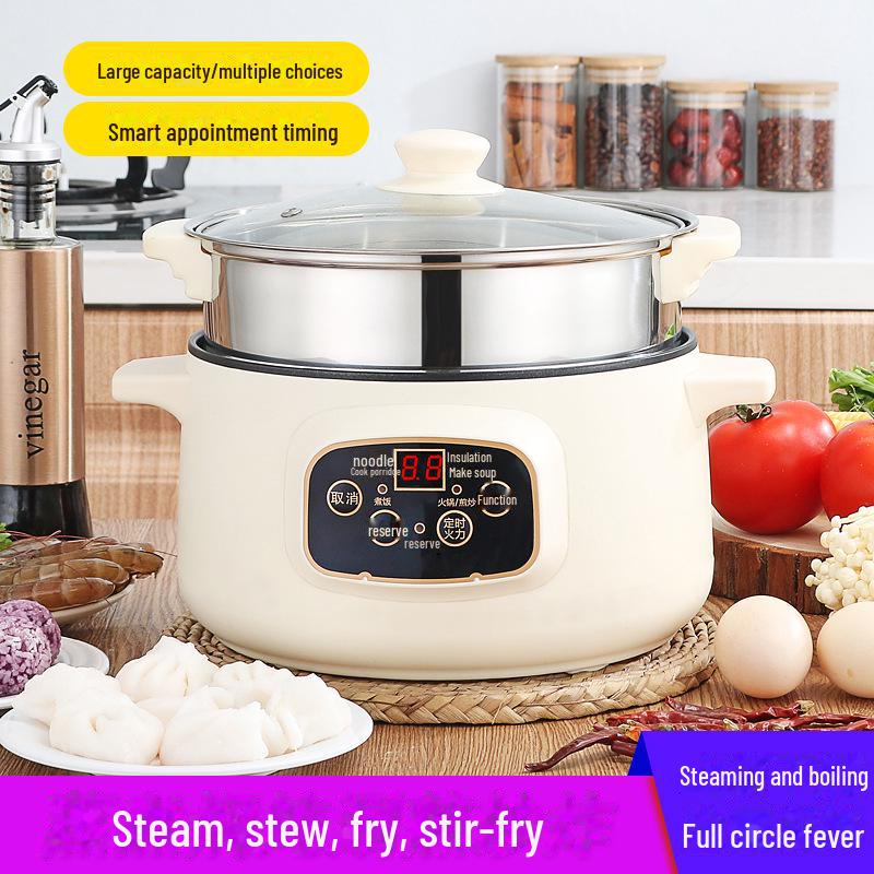 "110V Multifunction Electric Cooker & Non-stick Frying Pan for Dorms, with Smart Reservation"