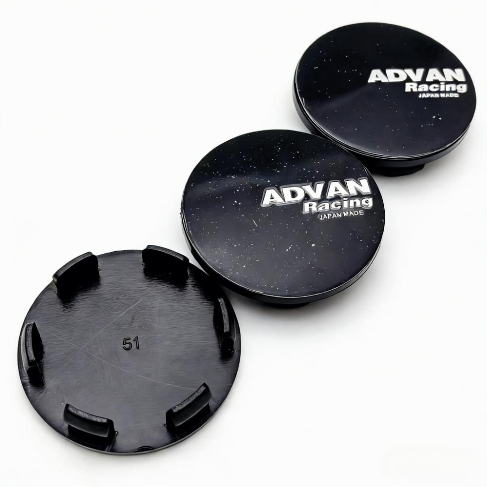 4pcs ADVAN Racing Logo Emblem Badge Car Wheel Center Caps 51MM Clips 46MM Rim Hubcaps Dust Cover Wheels Hub Cap Car Accessories