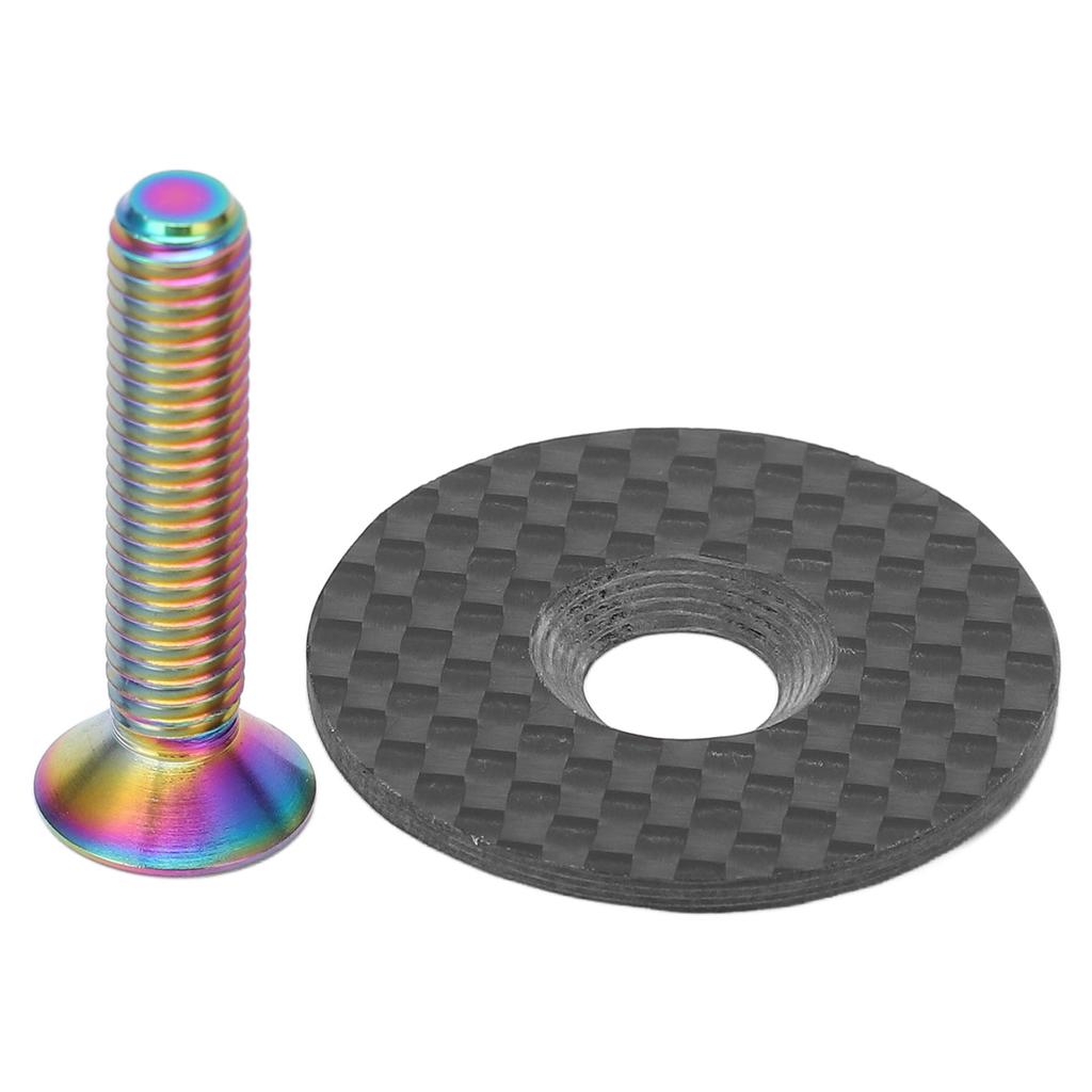 Bicycle Carbon Fiber Headset Top Cap Headset Cap Cover with Titanium Alloy Screw for Mountain Road