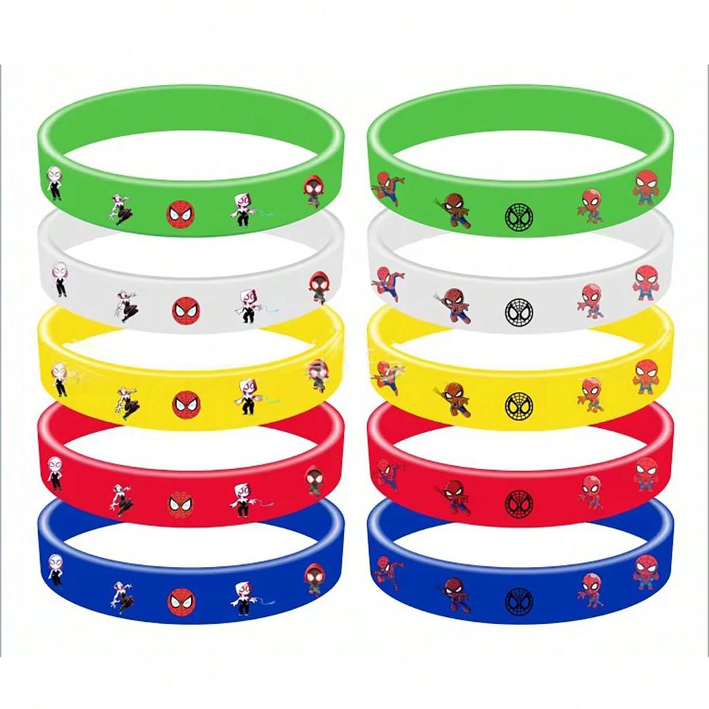 MINISO Spidey and His Amazing Friends Wristband Party Favor Anime Figure Kid Birthday Party Decor Cartoon Bracelet Kid Gift Wedding