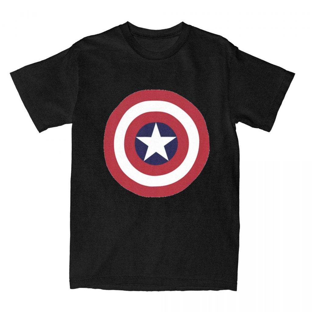 Vintage Hero Captain America Printed T-shirt Men's and Women's Summer Cotton T-shirt Casual Fashion Street Short Sleeve