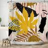 Bohemian Shower Curtain Abstract Art Medieval Tropical Plants Washable Bathtub Shower Curtain with Hook 180x180cm