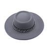 European and American New Autumn and Winter Wool Woolen Big-brimmed Jazz Hat Female Concave Top Black Top Hat Pearl Rhinestone Felt Hat