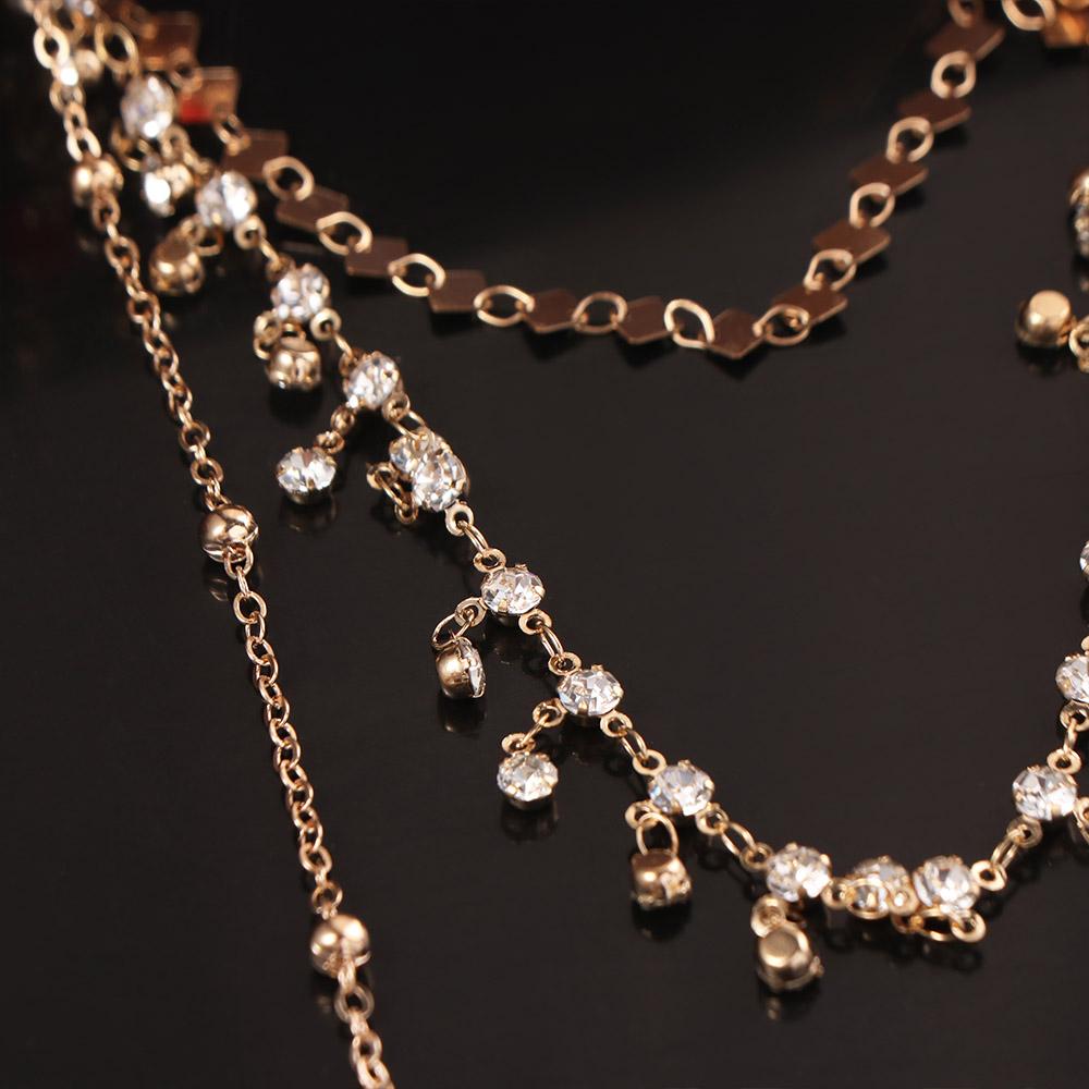 Crown Forehead Chain Tassel Wedding Headband Luxury Rhinestone Head Chain  Women