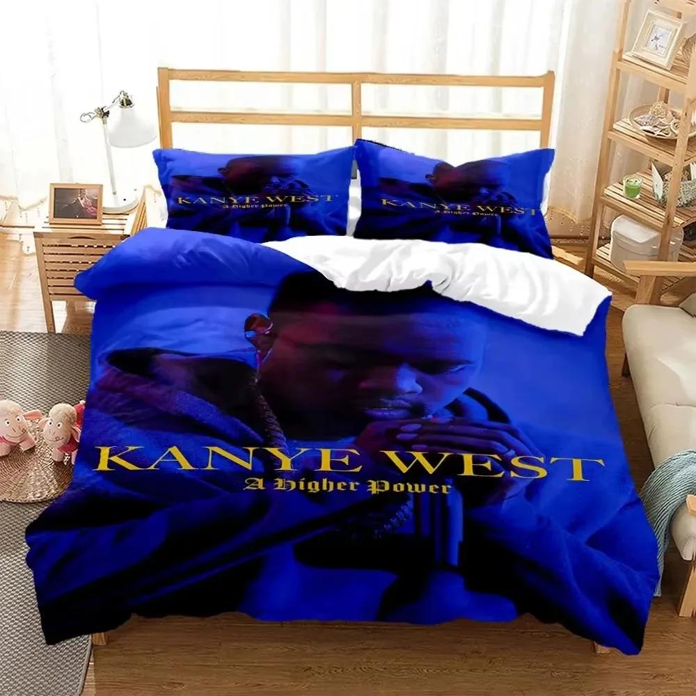 Rapper Kanye West Musik 3D Cartoon Printed Bedding Queen Bedding Set King Size Bedding Set Soft And Comfortable