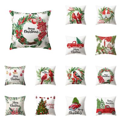 Christmas Atmosphere Christmas Decoration Printing Pattern Cushion Cover Home Living Room Sofa Decoration Pillow Pillow Cover