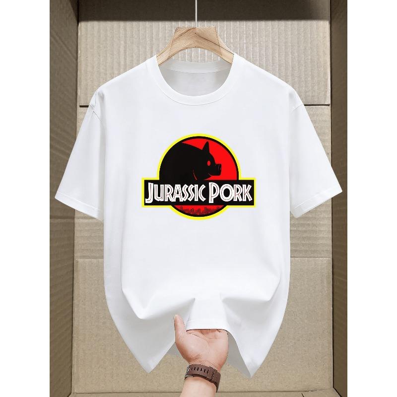 European sizes Localjurassic PORK Printed T-Shirt - Comfortable And Casual, Eye-Catching Design - Short-Sleeve T-Shirt, Everyday Fashion