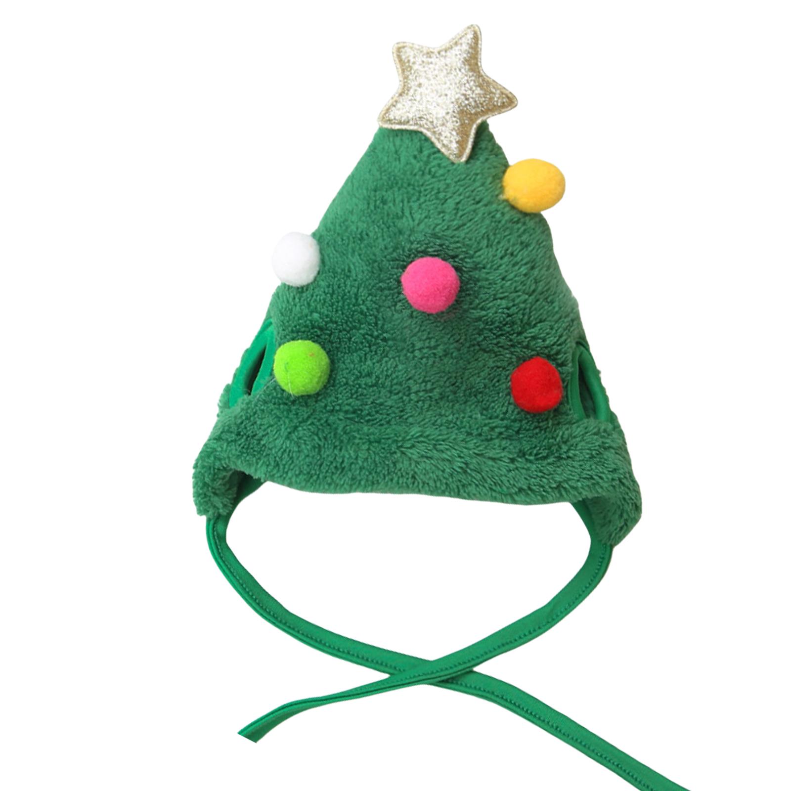 

Рождественский костюм для питомца, собака, кошка, рождественская елка, шапка с оленями, головной убор, товары для дня рождения питомца, шапка для собаки, разноцветные помпоны L